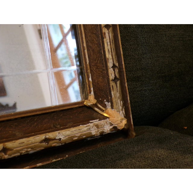 Vintage Art Nouveau Etched Framed Gold Gilt Gesso Buffet Mantle Mirror For Sale - Image 11 of 12