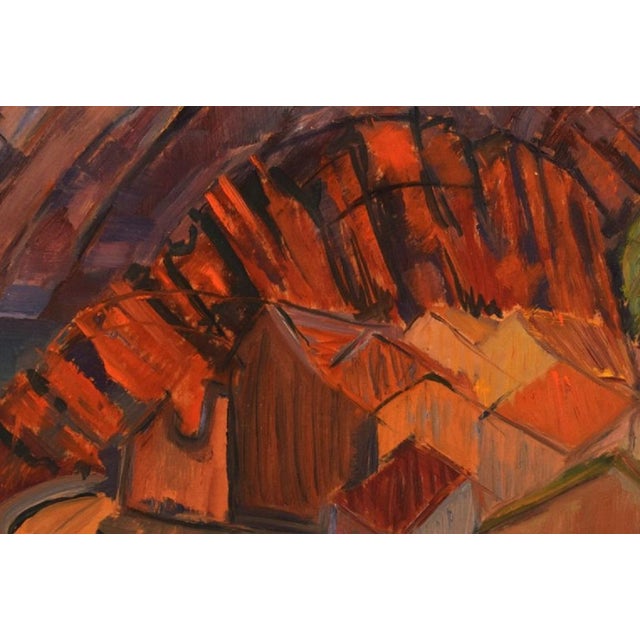 Modern Sven Rybin, Modernist Landscape, Early 20th Century, Oil on Board For Sale - Image 3 of 7