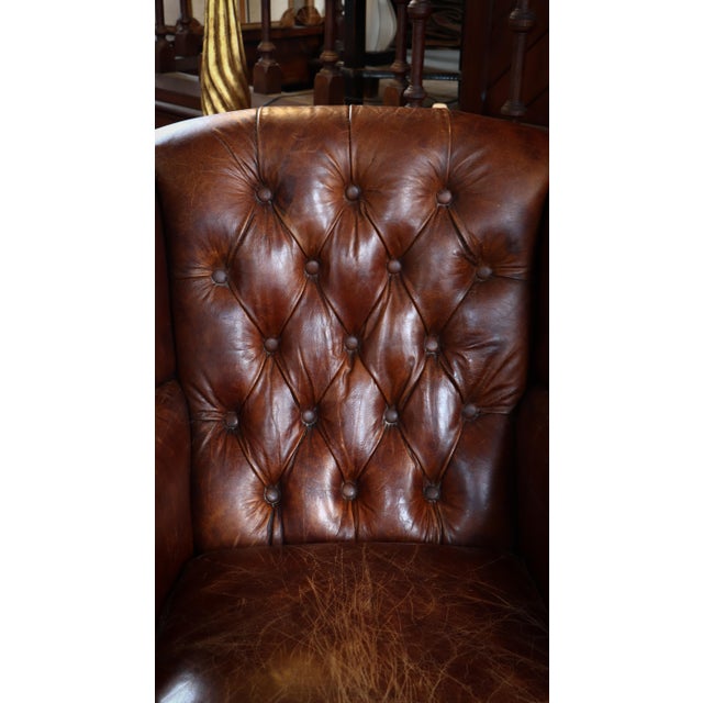 Ardingly Cigar Club Armchair in Antique Whisky Leather by Timothy Oulton, 2010s For Sale - Image 16 of 18