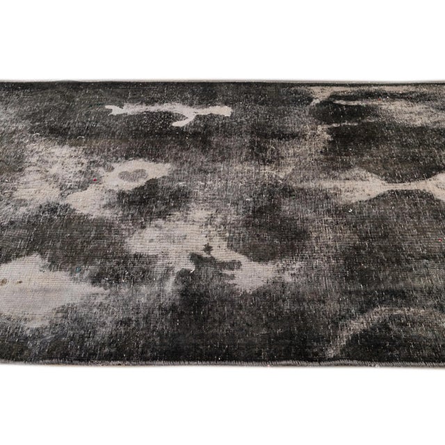 Vintage Persian Distressed Handmade Gray Abstract Wool Rug For Sale In New York - Image 6 of 10