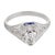 Art Deco 1930s Art Deco Gia 1.02 Carat Diamond Sapphire Platinum Engagement Ring, Size 9 For Sale - Image 3 of 8