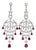 Unheated Ruby and Diamond Chandelier Earrings, Pair For Sale