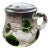 Antique German Jugendstil Glass Beer Stein With Green Applied Glass & Pewter Lid, Circa 1900 For Sale
