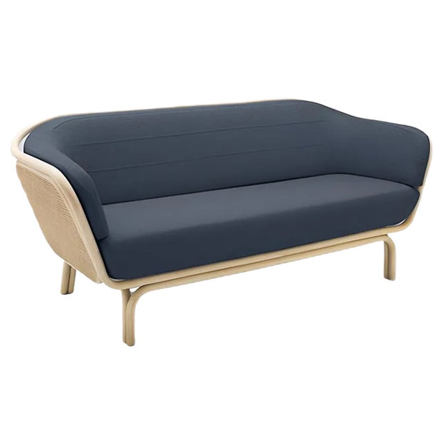 Bôa Rattan Sofa with Gabriel Fabrics Mood 2103 Cushion by At-Once for Orchid Edition For Sale