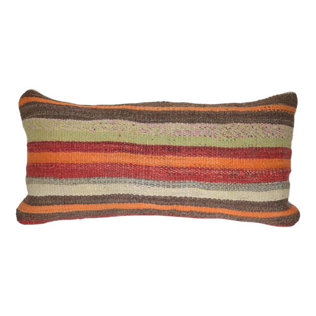 Striped Wool Kilim Pillow Cover For Sale
