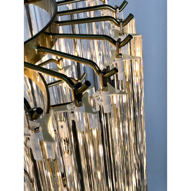 Metal Murano Glass Cascading Chandelier, 1980s For Sale - Image 7 of 11