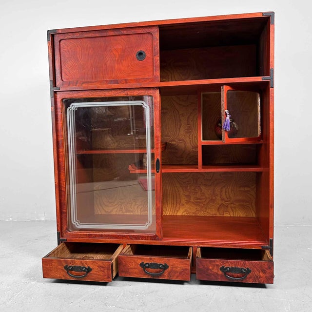 Vintage Shōwa Cha Tansu Japanese Tea Cabinet, 1970s For Sale - Image 6 of 18