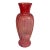Contemporary Ribbed Cranberry Pink Glass Vase - 16 Inches Tall For Sale