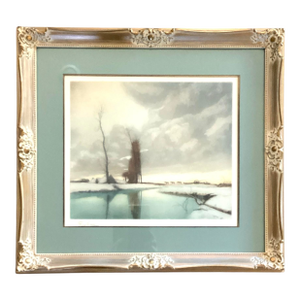Icy River in Winter Print by Fred Levé