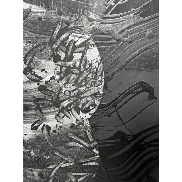 " Onyx Mined by Silver" by Michael DesRosiers Polymer Paint on MDF Panel (2022) For Sale - Image 4 of 11