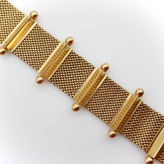 Mid-Century Modern 1950s 18k Woven Gold Mid-Century Modern Bracelet For Sale - Image 3 of 6
