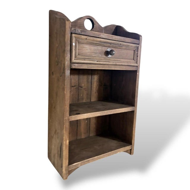 Vintage Oak and Pine Bathroom Cabinet with Drawer For Sale - Image 5 of 8