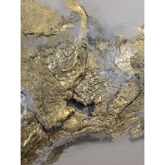 "EarthScape" Original Abstract Wall Sculptures Marble Brass Gold - a Pair For Sale In Los Angeles - Image 6 of 11
