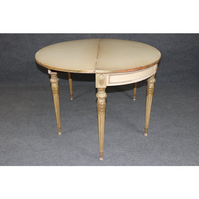 1940's Maison Jansen Louis XVI Directiore Style Painted Flip Top Console Table For Sale - Image 10 of 13