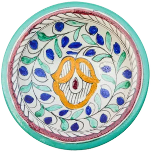 Mid 20th Century Colorful Moroccan Ceramic Plate