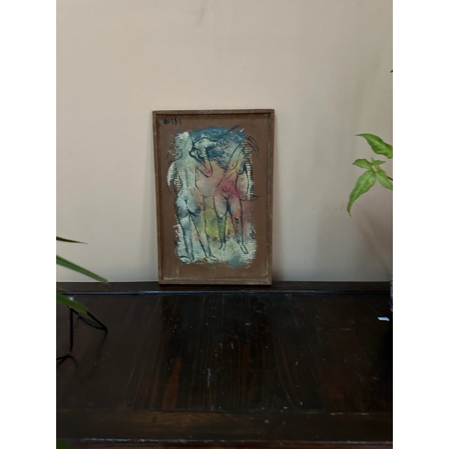 Leon d'Usseau (Dusso), Modernist Art Painting of Nudes, California Early Modern Art Painting on Board For Sale In Boston - Image 6 of 7