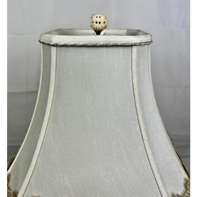 Waterford “Lismore” Round Cut Crystal Table Lamp-Customized Shade, Brass Base For Sale In West Palm - Image 6 of 12