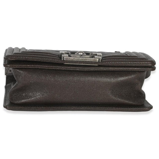 2010s Brown Quilted Caviar Small Boy Handbag For Sale - Image 5 of 9