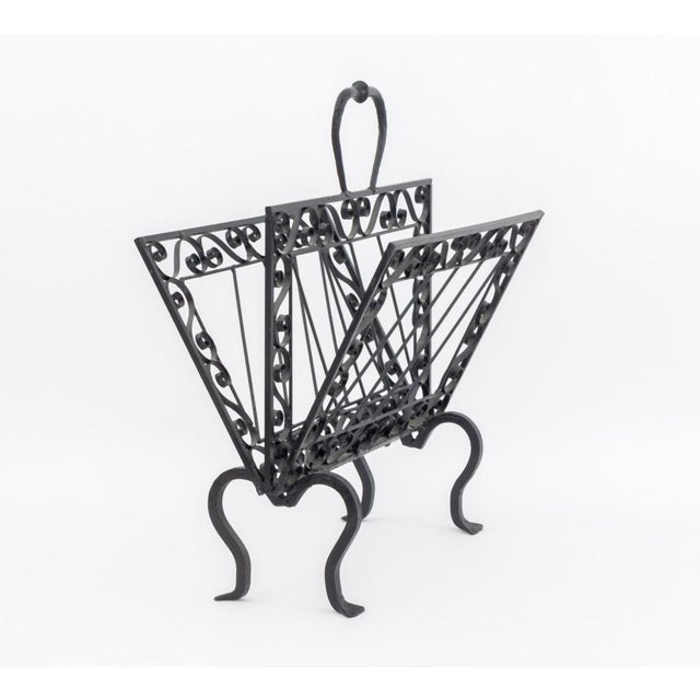 Metal Victorian Wrought Iron Canterbury For Sale - Image 7 of 9