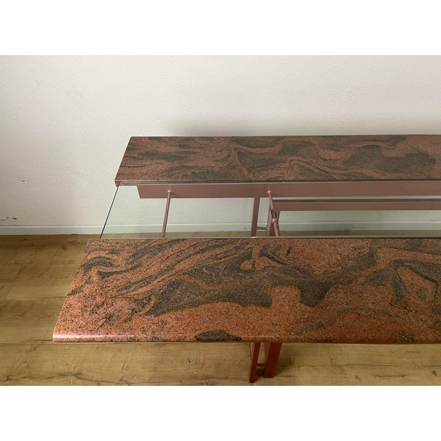 Sculptural Table in Iron with Glass and Granite, 1980s For Sale - Image 6 of 9
