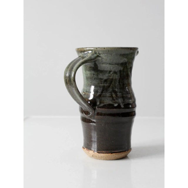 Brown Vintage Studio Pottery Pitcher For Sale - Image 8 of 13