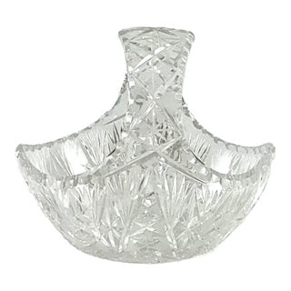 Superior, Large, Cut Crystal Brides Basket-(The Best of Its Form) For Sale