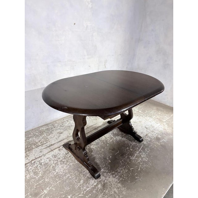 Brown Vintage Elm Oval Extending Dining Table from Ercol For Sale - Image 8 of 13