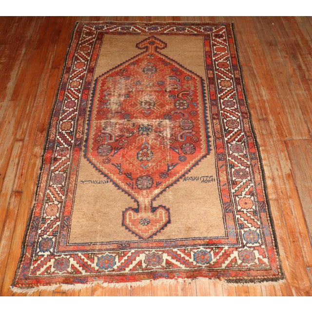 Antique Zabihi Collection Persian Tribal Serab Worn Rug - 4'1" x 6'7" For Sale In New York - Image 6 of 12