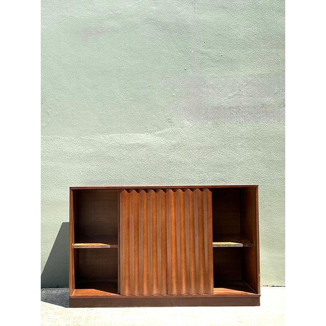 Vintage Edward Wormley for Dunbar Sliding Door Sideboard For Sale - Image 11 of 12