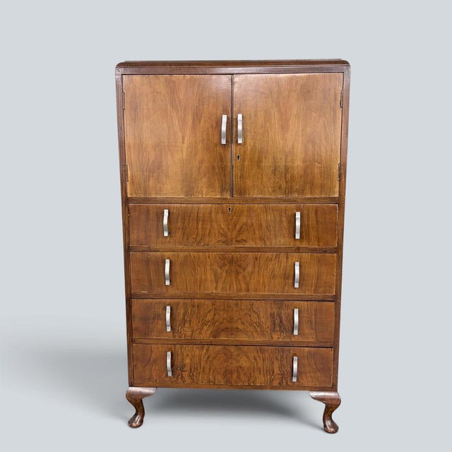 Art Deco Walnut Pantry Cabinet, 1930s For Sale - Image 9 of 9