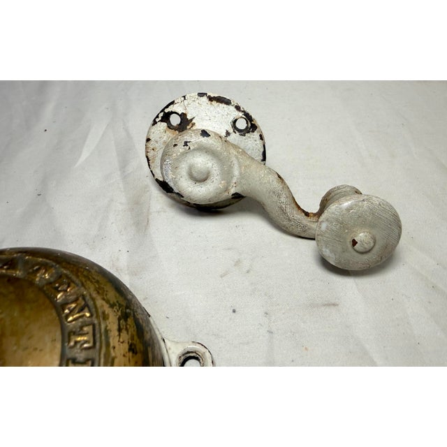 19th Century Rare Antique Patented 1867 Brass Crank Hand Wind Front Door Bell 19th Century For Sale - Image 5 of 9