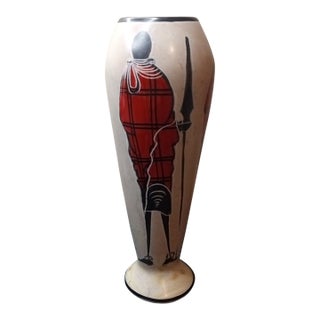 1980s Gorgeous Solid Soapstone Made in Kenya Pedestal Vase For Sale
