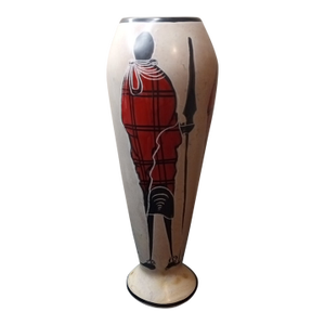 1980s Gorgeous Solid Soapstone Made in Kenya Pedestal Vase