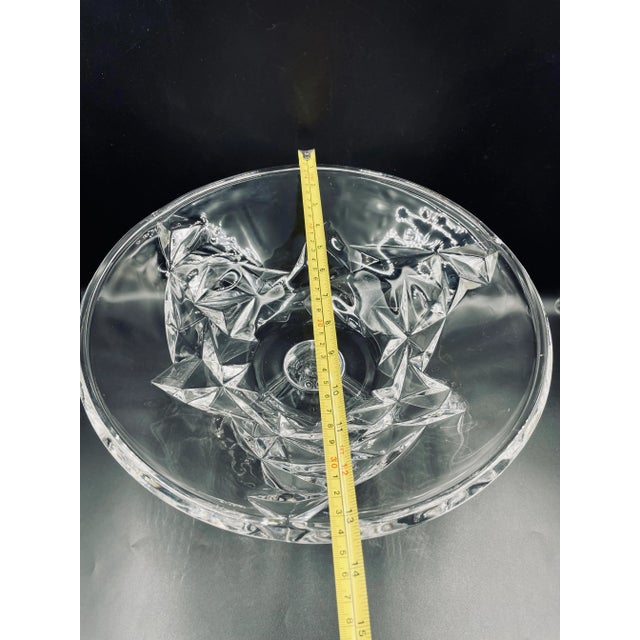 Vintage "Rock Cut" Crystal Centerpiece Bowl For Sale - Image 12 of 13