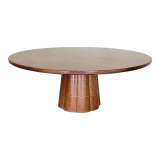 Barbara Barry for Baker "Petal" Walnut and Brass Dining Table For Sale