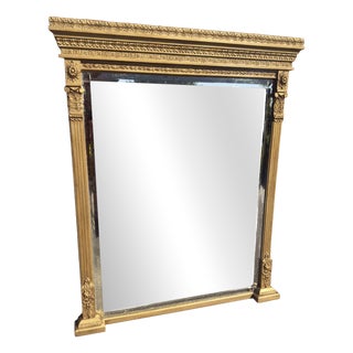 Large Antique English Gilt Overmantle Mirror, 19th Century For Sale