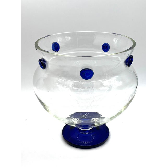Decorative, heavy glass vase from Murano / in the Murano style, made in Italy. The vase impresses with its bulbous shape...