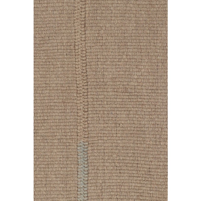 Rug & Kilim's Contemporary Kilim, Beige Textural Stripes For Sale In New York - Image 6 of 10