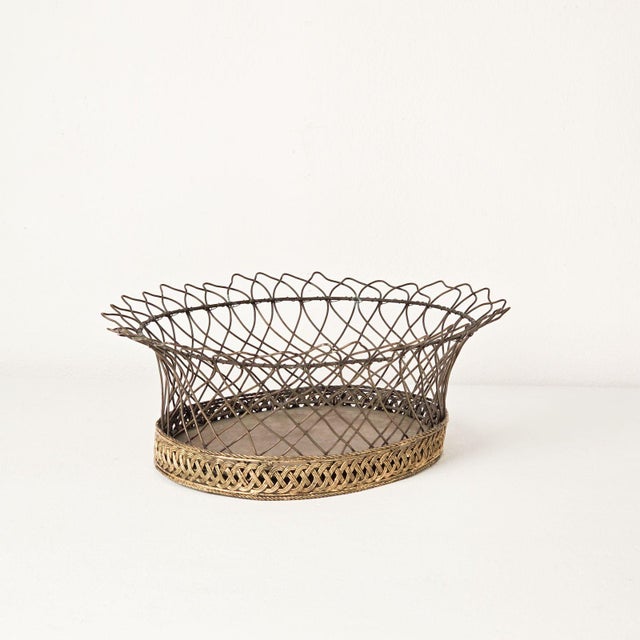 Vintage French Tole/Wire Jardinière, Circa 1950 For Sale - Image 4 of 8