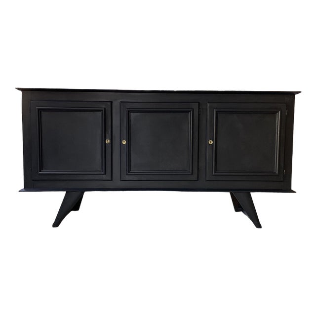Brutalist Black Sideboard, 1960s For Sale