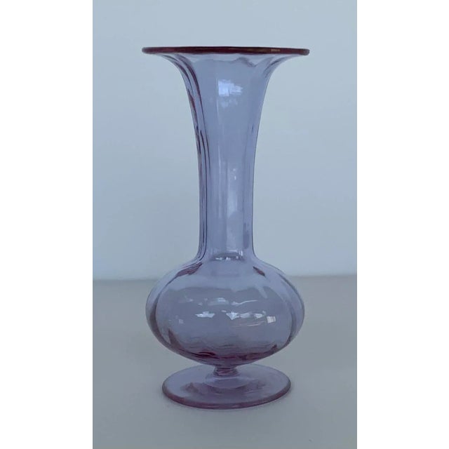 Glass Vintage Moser Alexandrite Art Glass Vase For Sale - Image 7 of 7