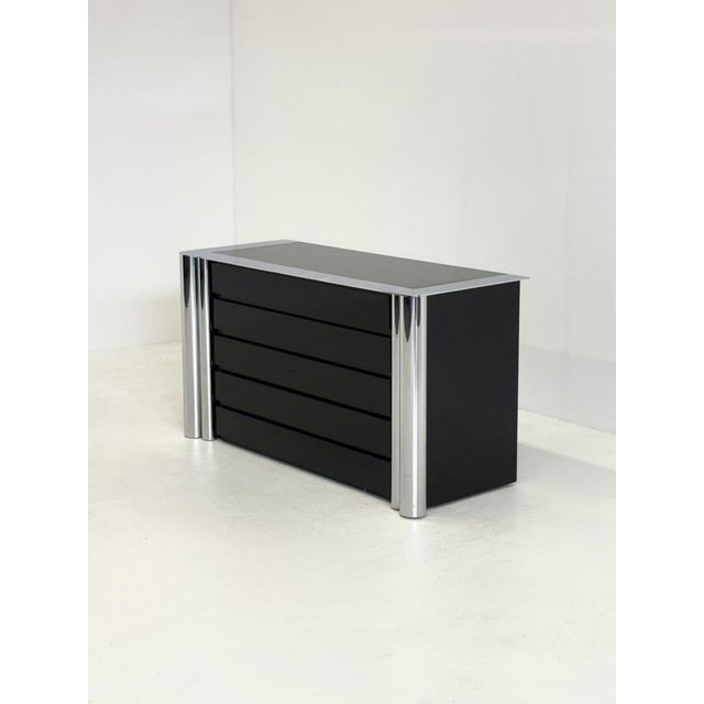 Black Sideboard attributed to Antonello Mosca for Cinova, 1960s, in Very Good conditions. Designed 1960 to 1969 This piece...