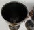 Pair of Vintage Neoclassical Painted Toleware Lidded Urns With Lion Mask Handles For Sale - Image 4 of 12