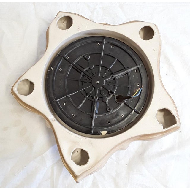 1980s Vintage 5-Flame Flower Wall Lamp in Ceramic, 1980s For Sale - Image 5 of 7