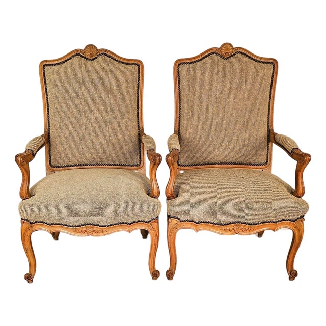 Pair of 19th Century Italian Carved Wooden Chairs in Transitional Style For Sale
