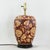 Transitional Vintage Hand Painted Brown and Cream Floral Ceramic Table Lamp With Peony Motif and Wood Base For Sale - Image 3 of 13