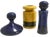 Postmodern Blue and Yellow Glazed Vase and Bottles attributed to Parravicini, 1970s, Set of 3 For Sale