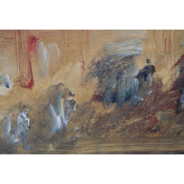 Brown Emanuele Cappello, View of Piazza Del Popolo in Rome, 1970s, Oil Painting on Canvas For Sale - Image 8 of 13