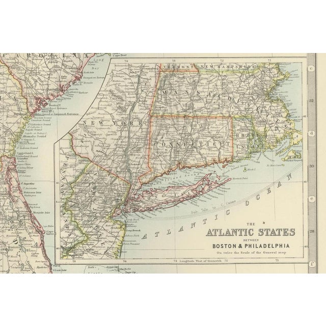 Paper Map of the Southeastern USA and Atlantic States, 1903 For Sale - Image 7 of 10