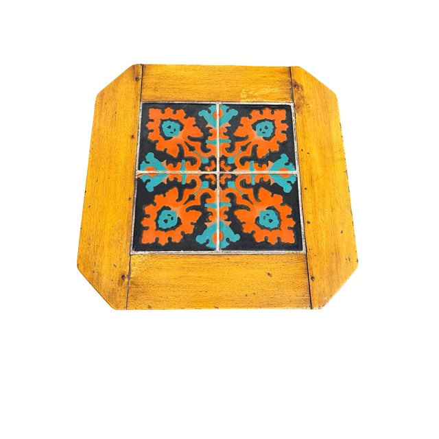 Vintage California Tile Top Side Table Mission Spanish Revival For Sale In Palm Springs - Image 6 of 6